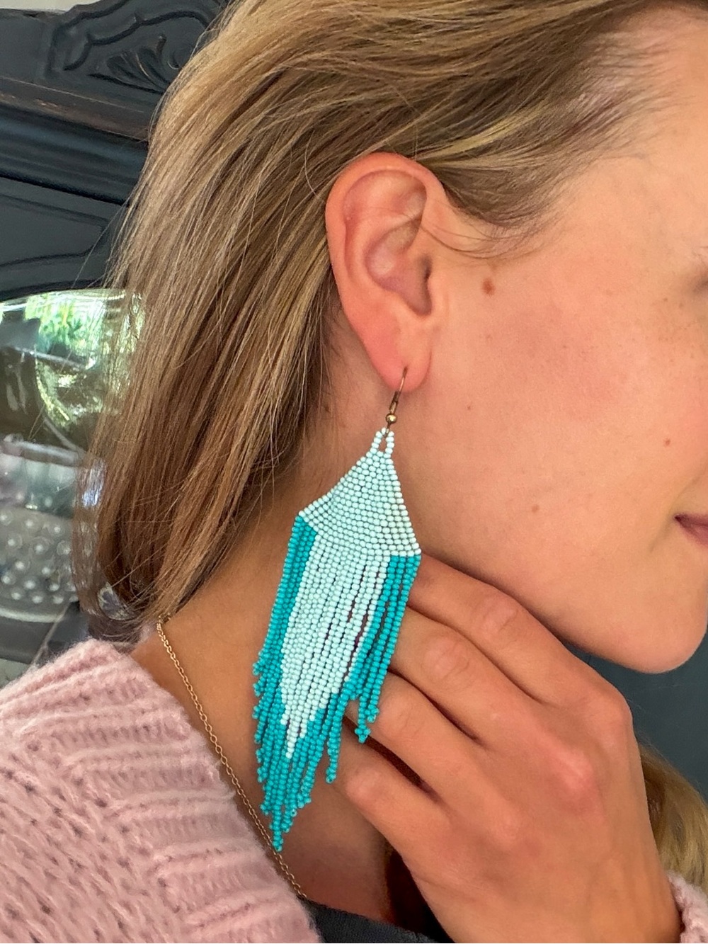 Ink + Alloy seed bead earrings